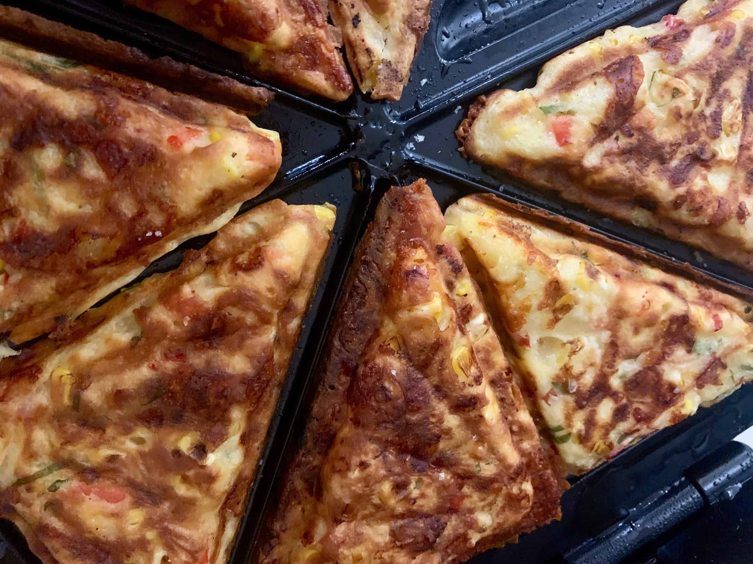 Sweetcorn, Capsicum and Cheese ‘Waffle Jaffles’ | Health and Wellbeing Queensland