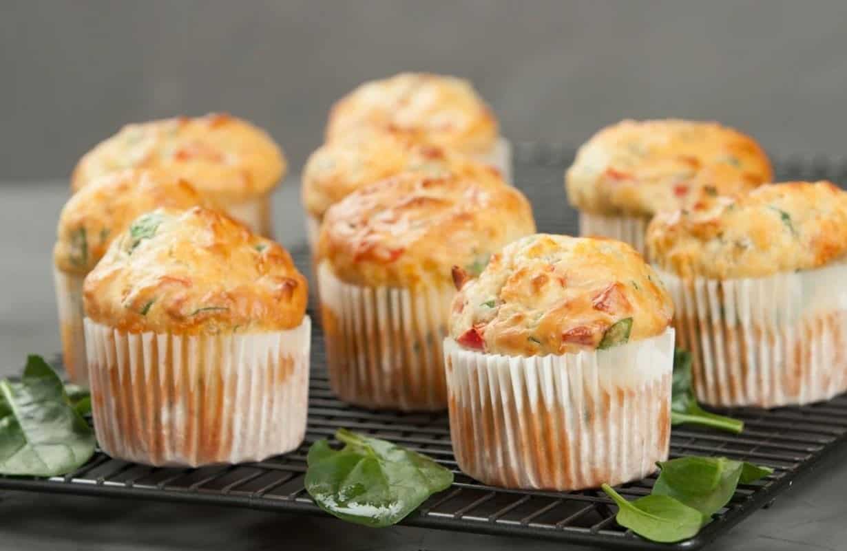 Quinoa, Feta, Roasted Capsicum and Corn Muffins