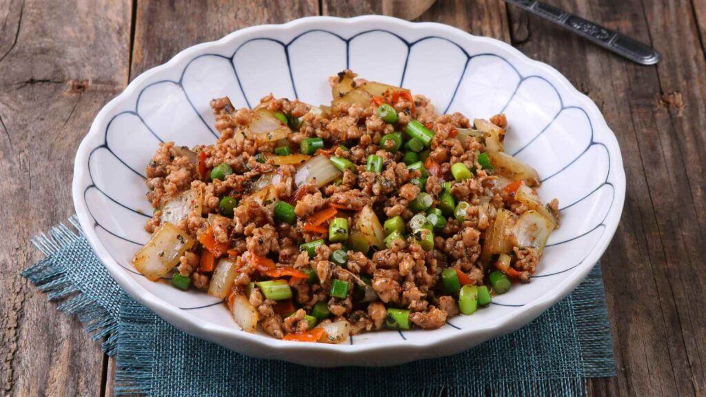 Minced beef and vegetables